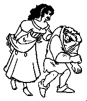 coloriage esmeralda et quasimodo